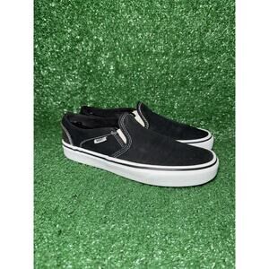 Vans Classic Slip On Asher Black White Skate Shoes Sneakers Women's Size 8